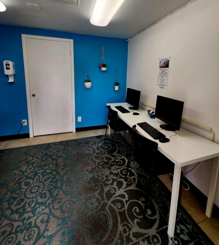 Business office with computer access