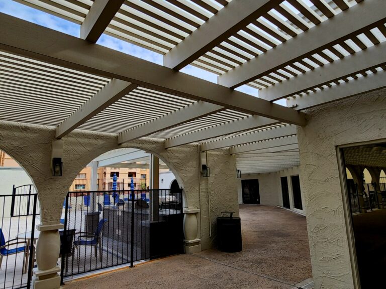 Breezeway beside Pool 1 outside the Lounge