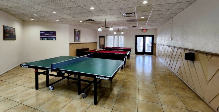 Ping Pong and two Pool Tables for use by residents and their guests